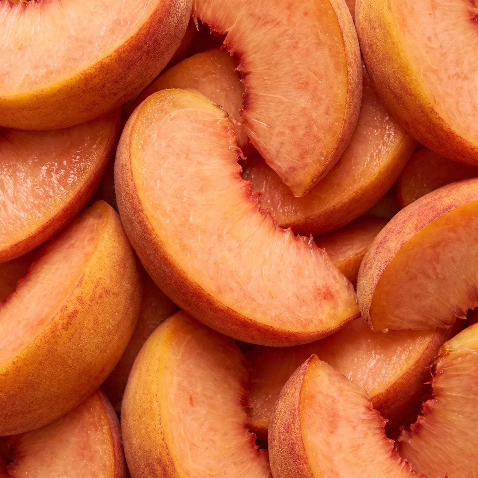 Close-up of a cut ripe peach